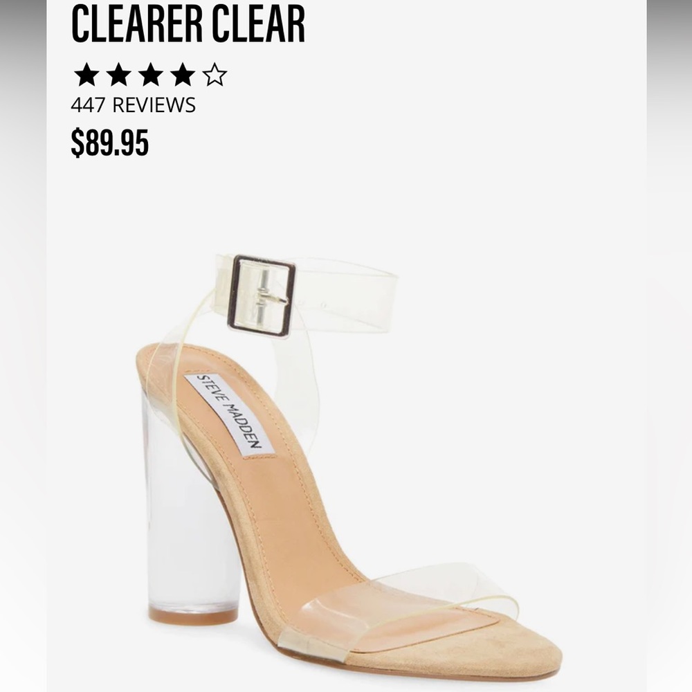 Steve Madden Clear Heels sz 7